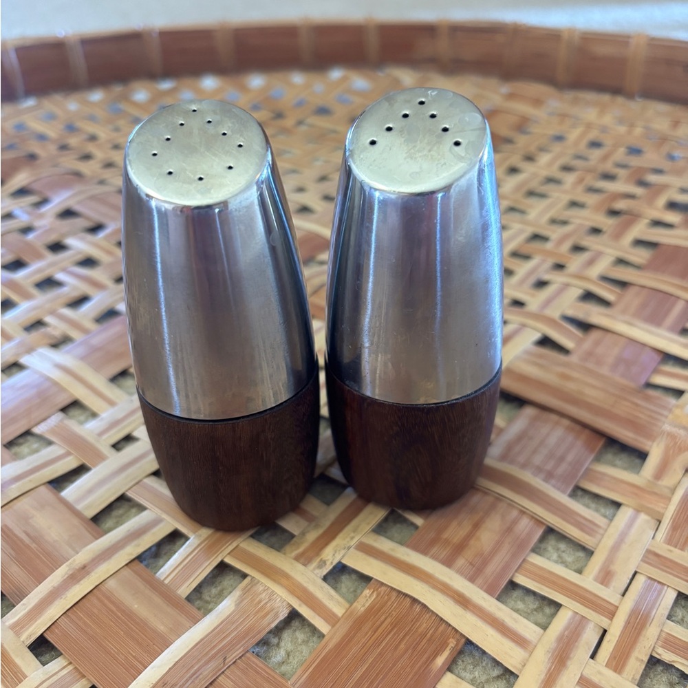 Vintage Mid Century Modern Teak Salt and Pepper Set